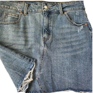 Wild Fable Distressed Blue Jean Mini Skirt Womens Size 8